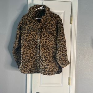 Wild fable, womens, XS, brown animal print fuzzy jacket, NWT